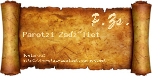 Parotzi Zsüliet névjegykártya